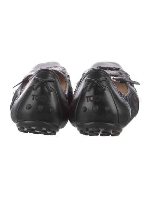 Tod's Leather Sequin Embellishments Ballet Flats