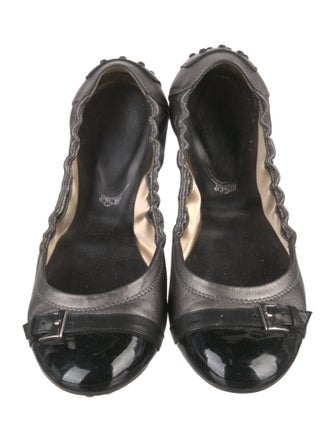 Tod's Leather Crystal Embellishments Flats