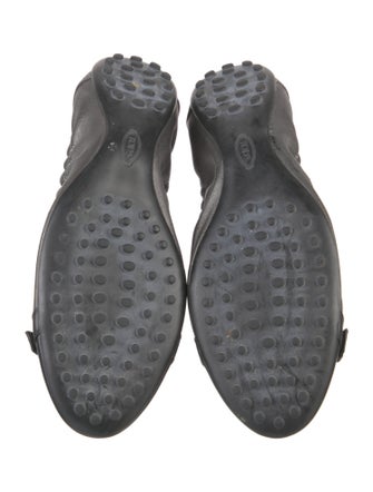 Tod's Leather Crystal Embellishments Flats
