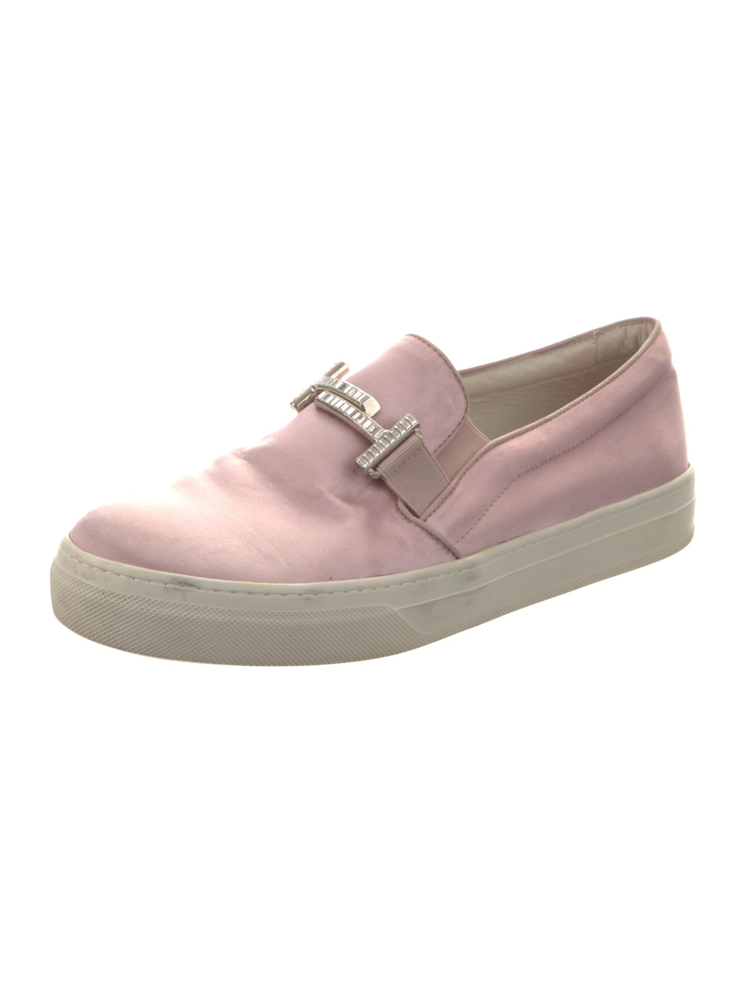 Tod's Satin Crystal Embellishments Loafers
