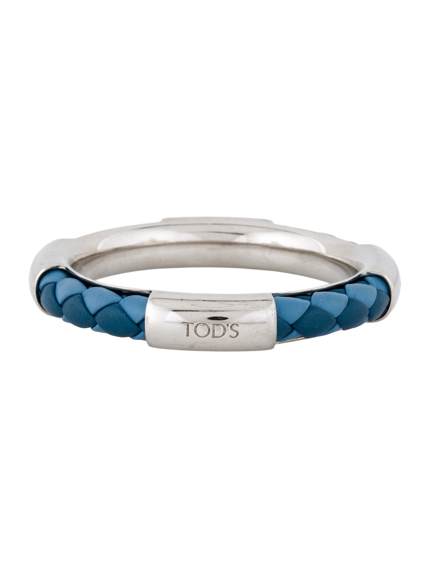 Tod's Leather Woven Bangle Bracelet