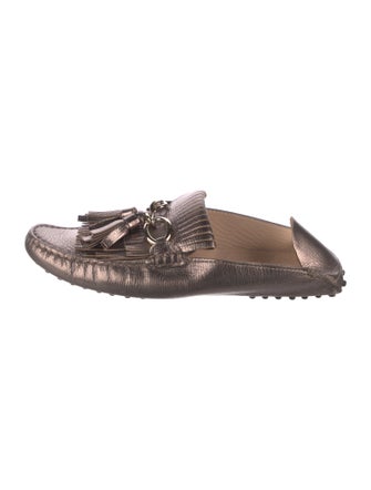 Tod's Leather Chain-Link Accents Mules