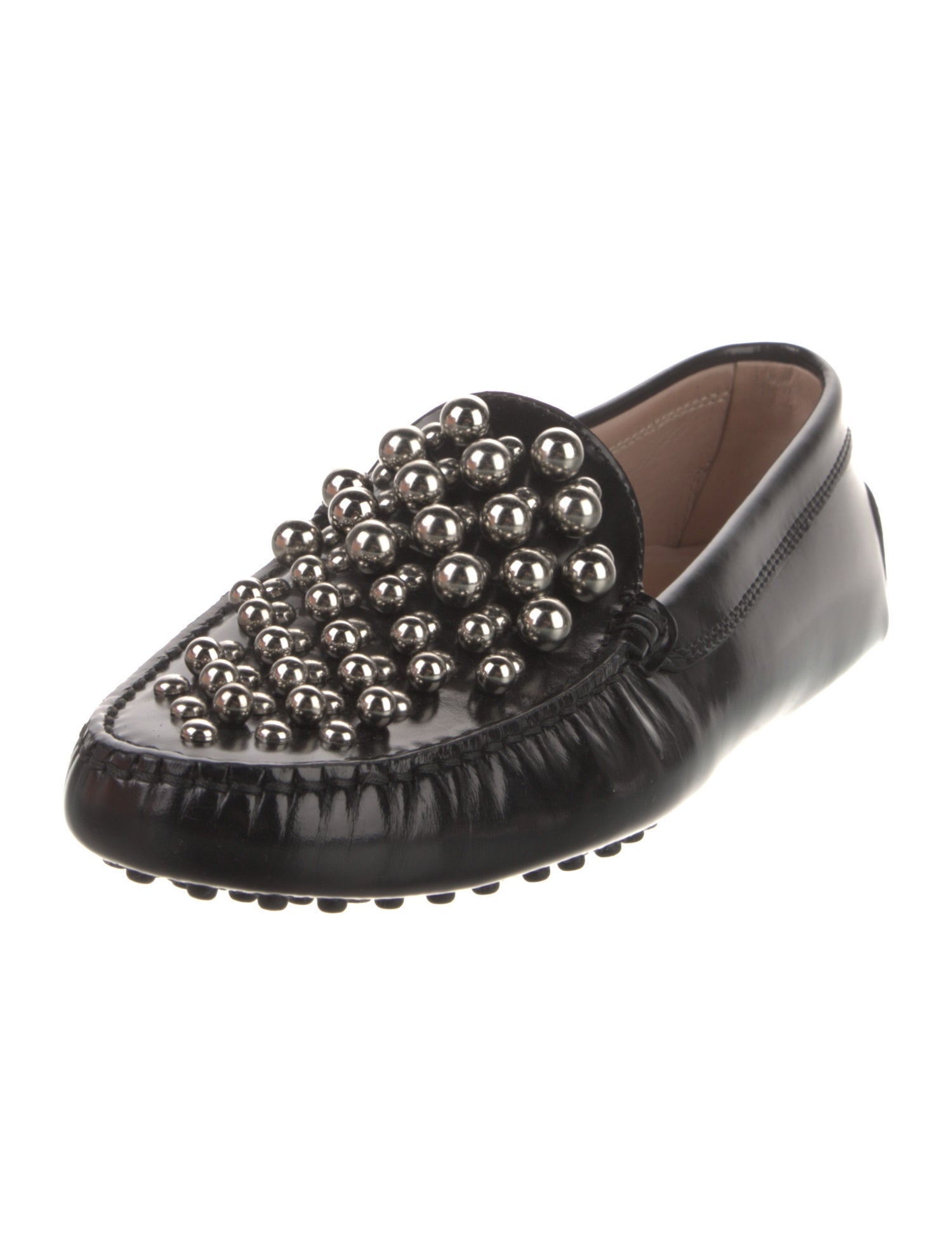 Tod's Leather Studded Accents Loafers