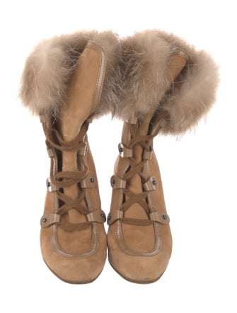 Tod's Suede Colorblock Pattern Boots