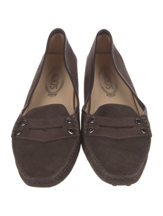 Tod's Suede Whipstitch Trim Loafers