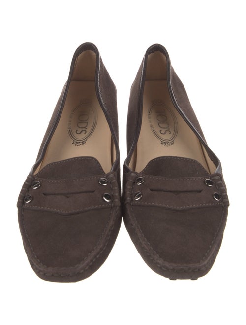 Tod's Suede Whipstitch Trim Loafers