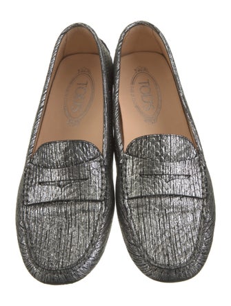 Tod's Leather Animal Print Loafers