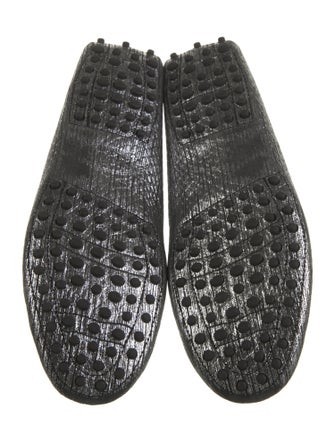 Tod's Leather Animal Print Loafers