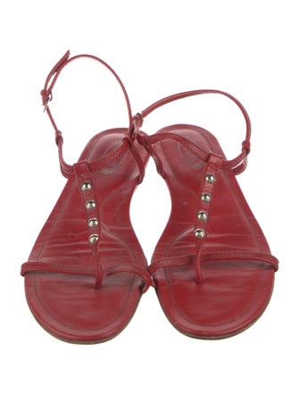 Tod's Leather T-Strap Sandals