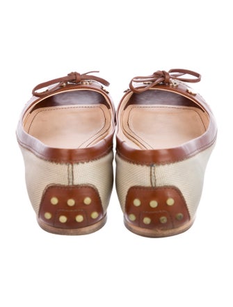 Tod's Canvas Bow Accents Ballet Flats