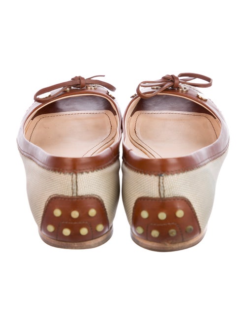 Tod's Canvas Bow Accents Ballet Flats