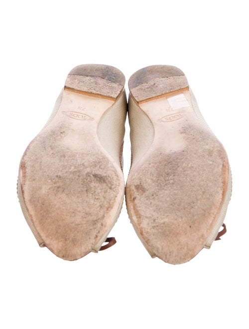 Tod's Canvas Bow Accents Ballet Flats
