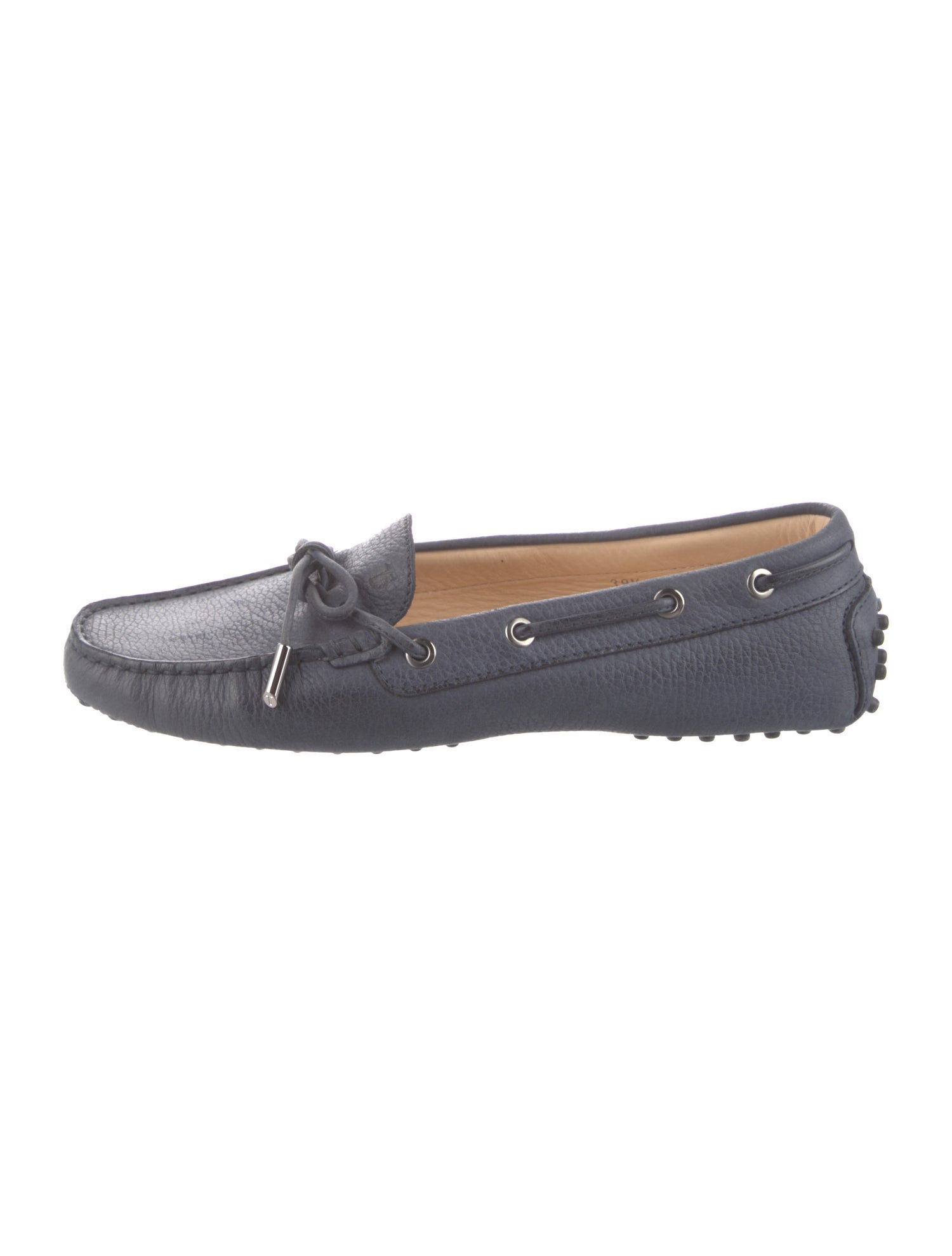 Tod's Leather Bow Accents Loafers