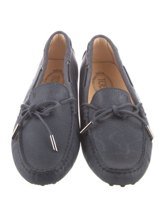 Tod's Leather Bow Accents Loafers