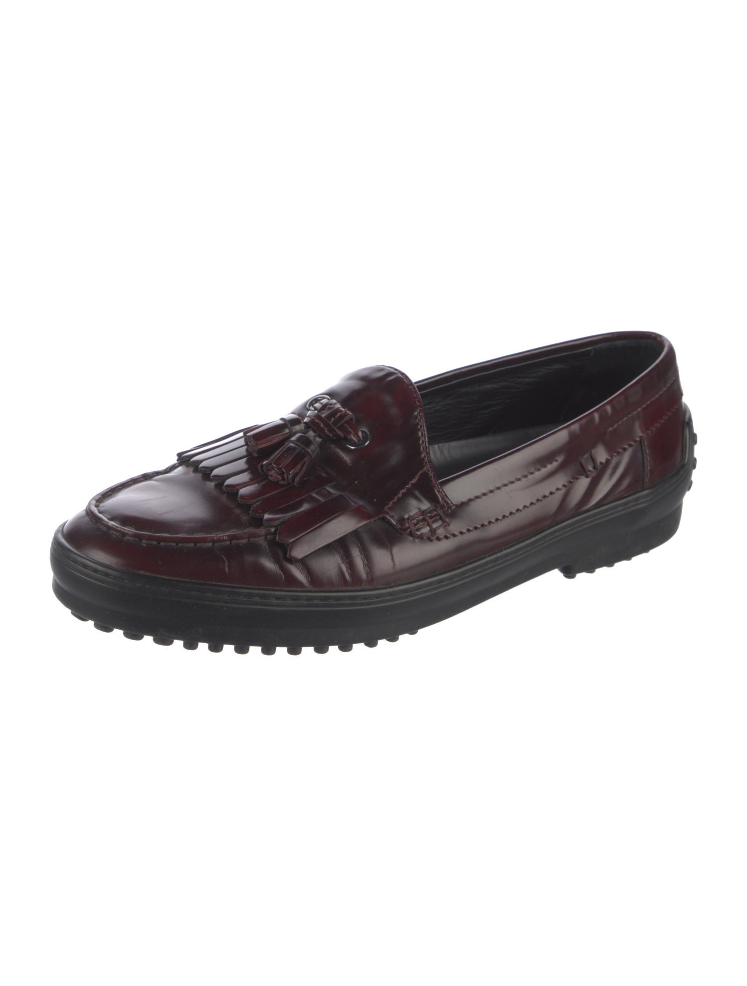 Tod's Leather Tassel Accents Loafers