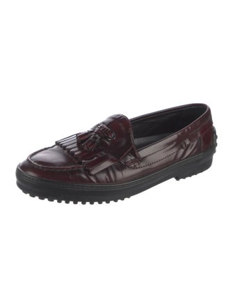Tod's Leather Tassel Accents Loafers