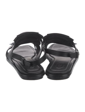 Tod's Leather Fringe Trim Accent Slingback Sandals