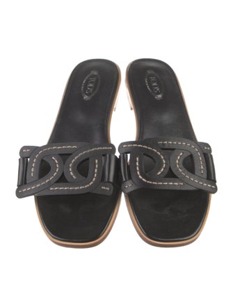 Tod's Leather Cutout Accent Slides