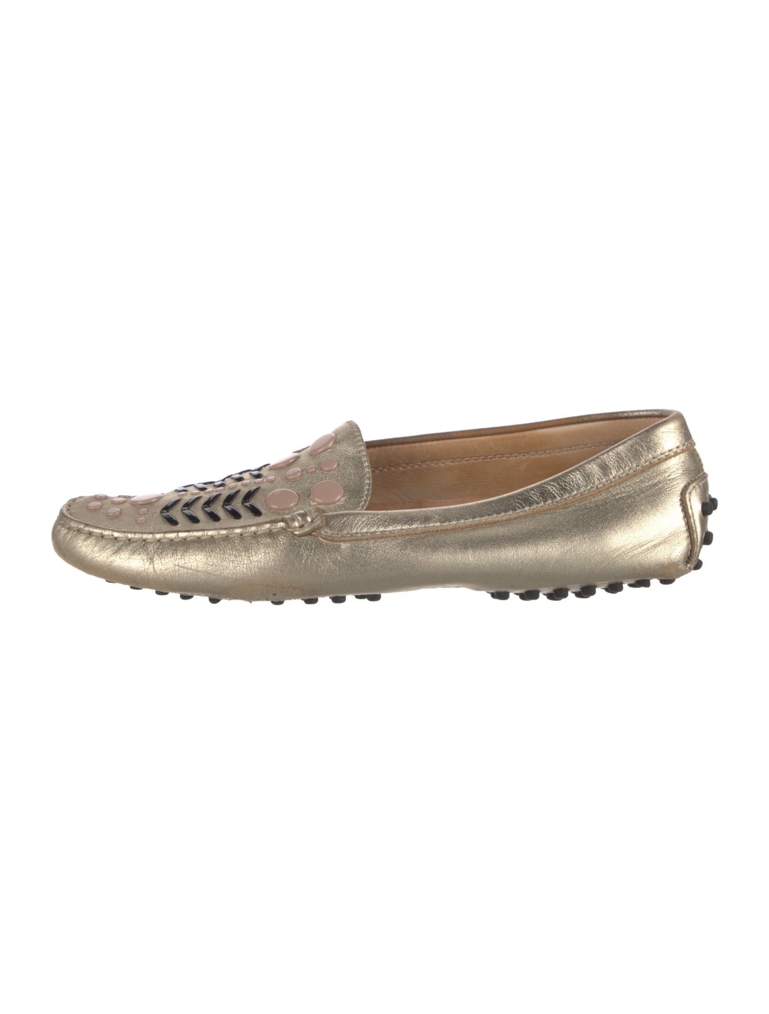 Tod's Leather Studded Accents Loafers