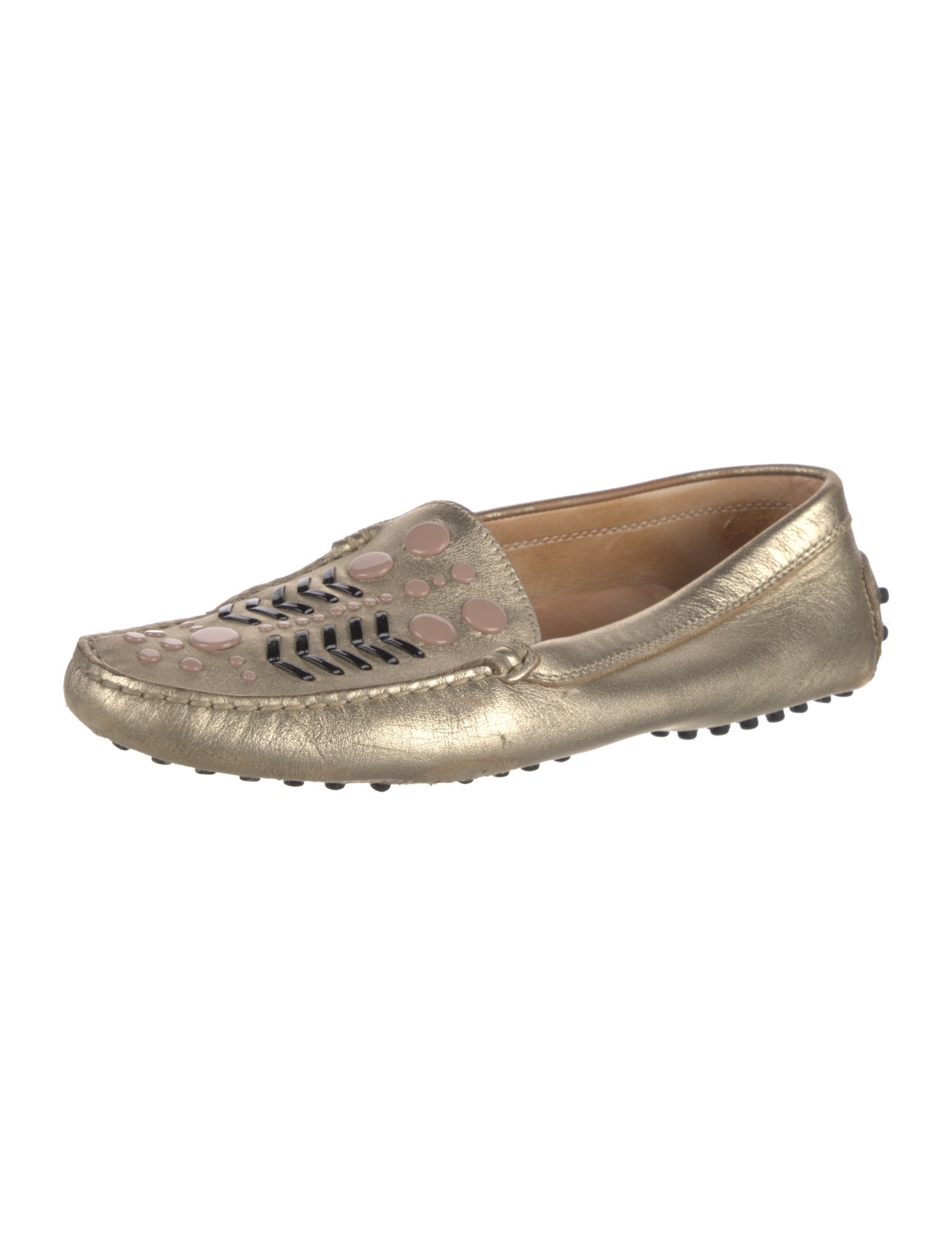 Tod's Leather Studded Accents Loafers