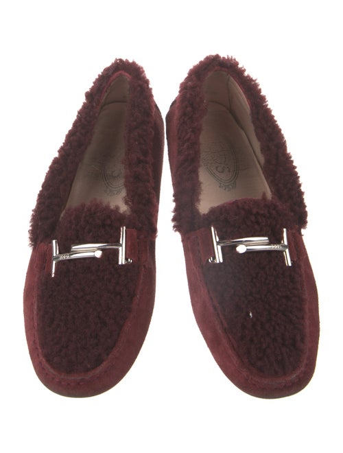 Tod's Suede Fur Trim Loafers