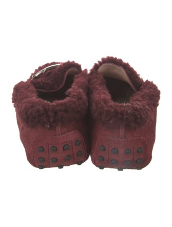 Tod's Suede Fur Trim Loafers