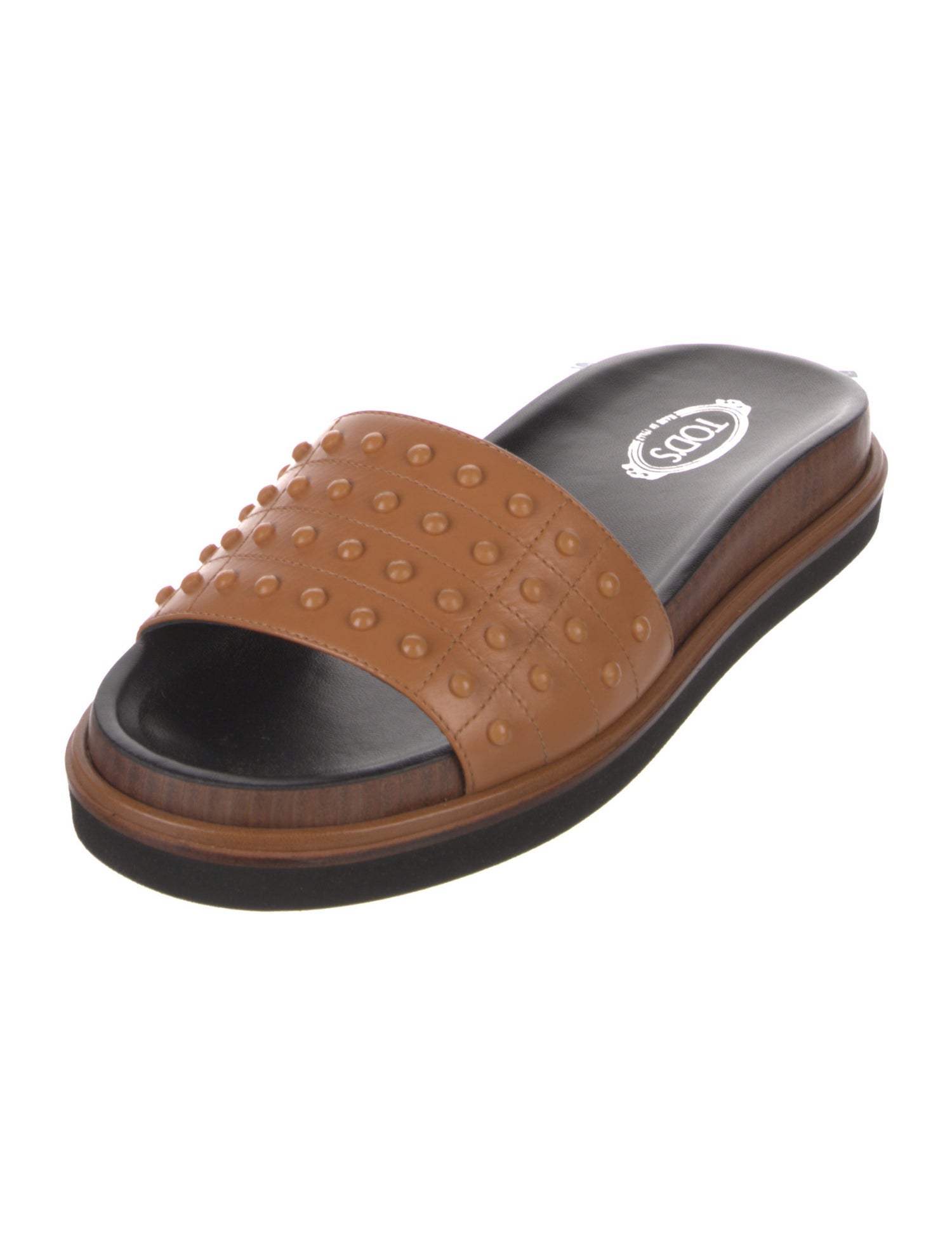 Tod's Leather Studded Accents Slides