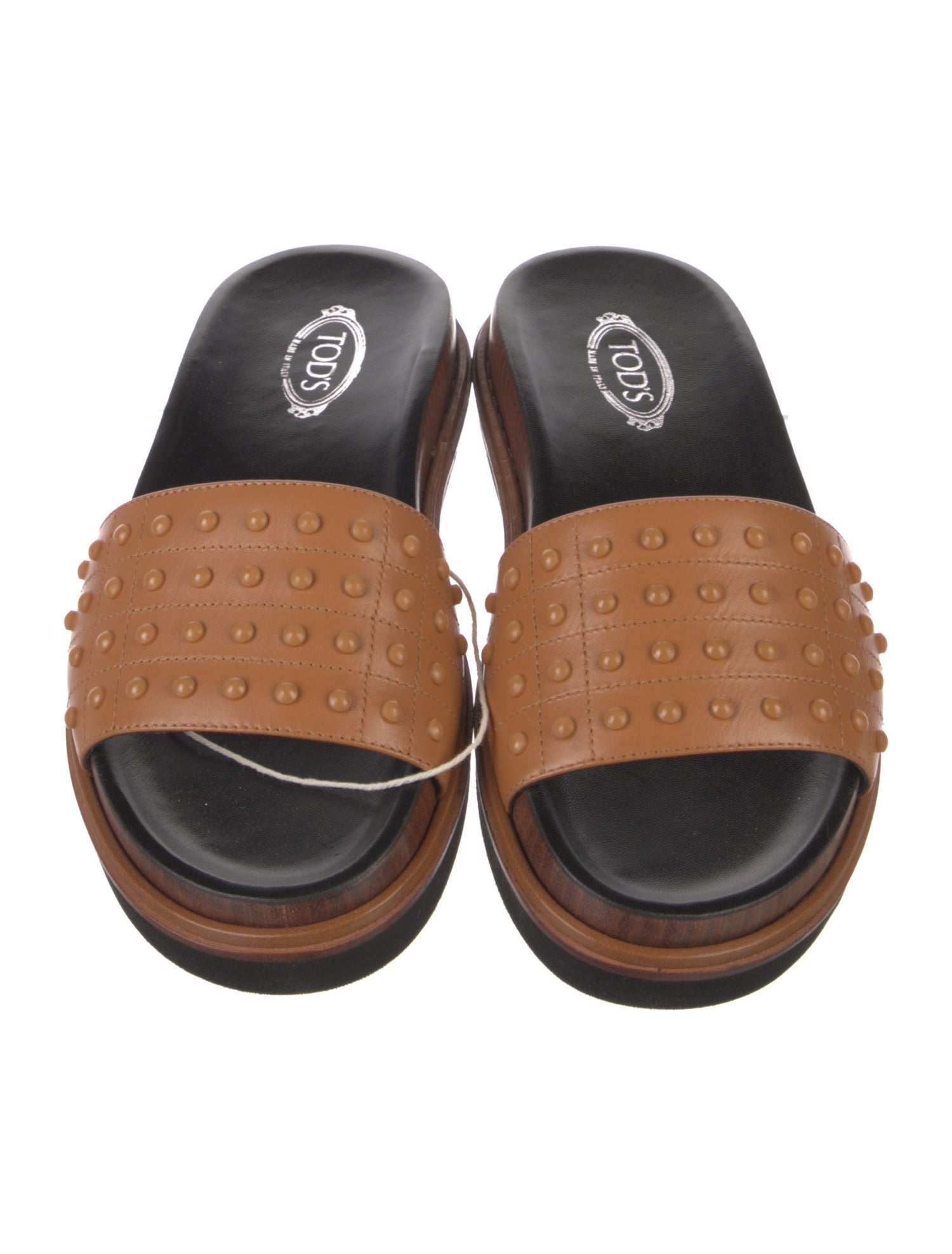 Tod's Leather Studded Accents Slides