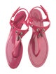 Tod's Rubber Tassel Accents T-Strap Sandals