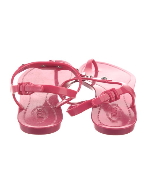 Tod's Rubber Tassel Accents T-Strap Sandals
