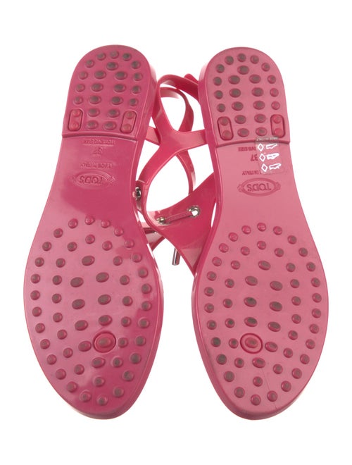 Tod's Rubber Tassel Accents T-Strap Sandals