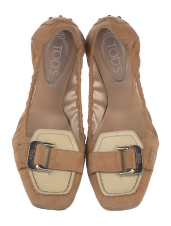 Tod's Suede Keyhole Accent Ballet Flats
