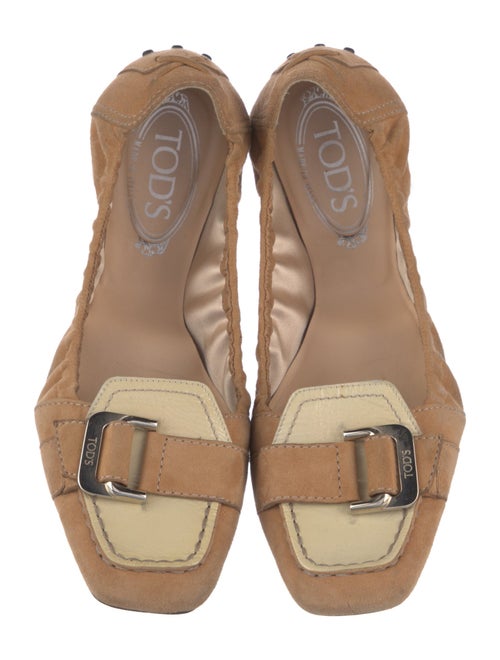 Tod's Suede Keyhole Accent Ballet Flats