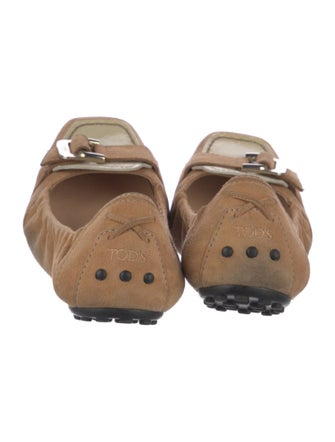 Tod's Suede Keyhole Accent Ballet Flats