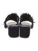 Tod's Suede Fringe Trim Accent Slides