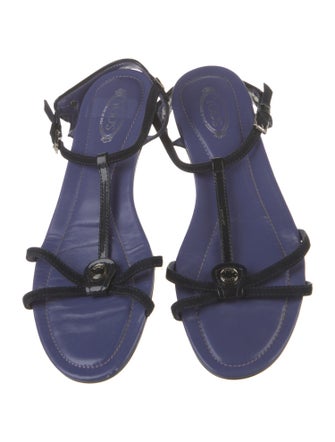 Tod's Patent Leather T-Strap Sandals