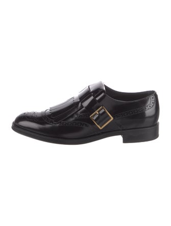 Tod's Patent Leather Fringe Trim Accent Oxfords