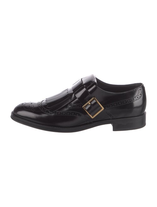 Tod's Patent Leather Fringe Trim Accent Oxfords