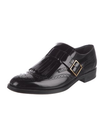 Tod's Patent Leather Fringe Trim Accent Oxfords