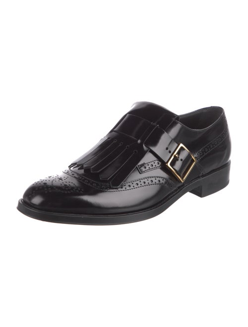 Tod's Patent Leather Fringe Trim Accent Oxfords