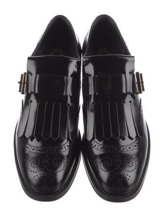 Tod's Patent Leather Fringe Trim Accent Oxfords