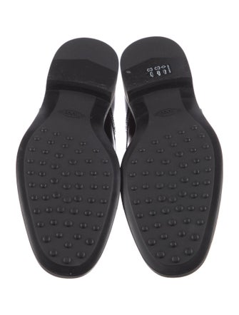 Tod's Patent Leather Fringe Trim Accent Oxfords