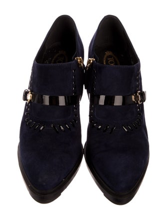 Tod's Suede Whipstitch Trim Boots