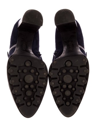 Tod's Suede Whipstitch Trim Boots
