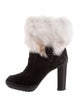 Tod's Suede Fur Trim Boots