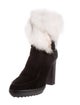 Tod's Suede Fur Trim Boots