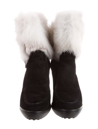Tod's Suede Fur Trim Boots