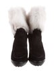 Tod's Suede Fur Trim Boots