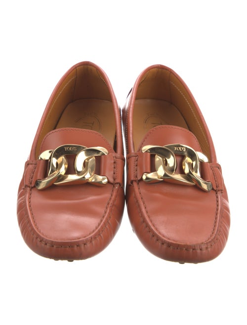 Tod's Leather Chain-Link Accents Loafers