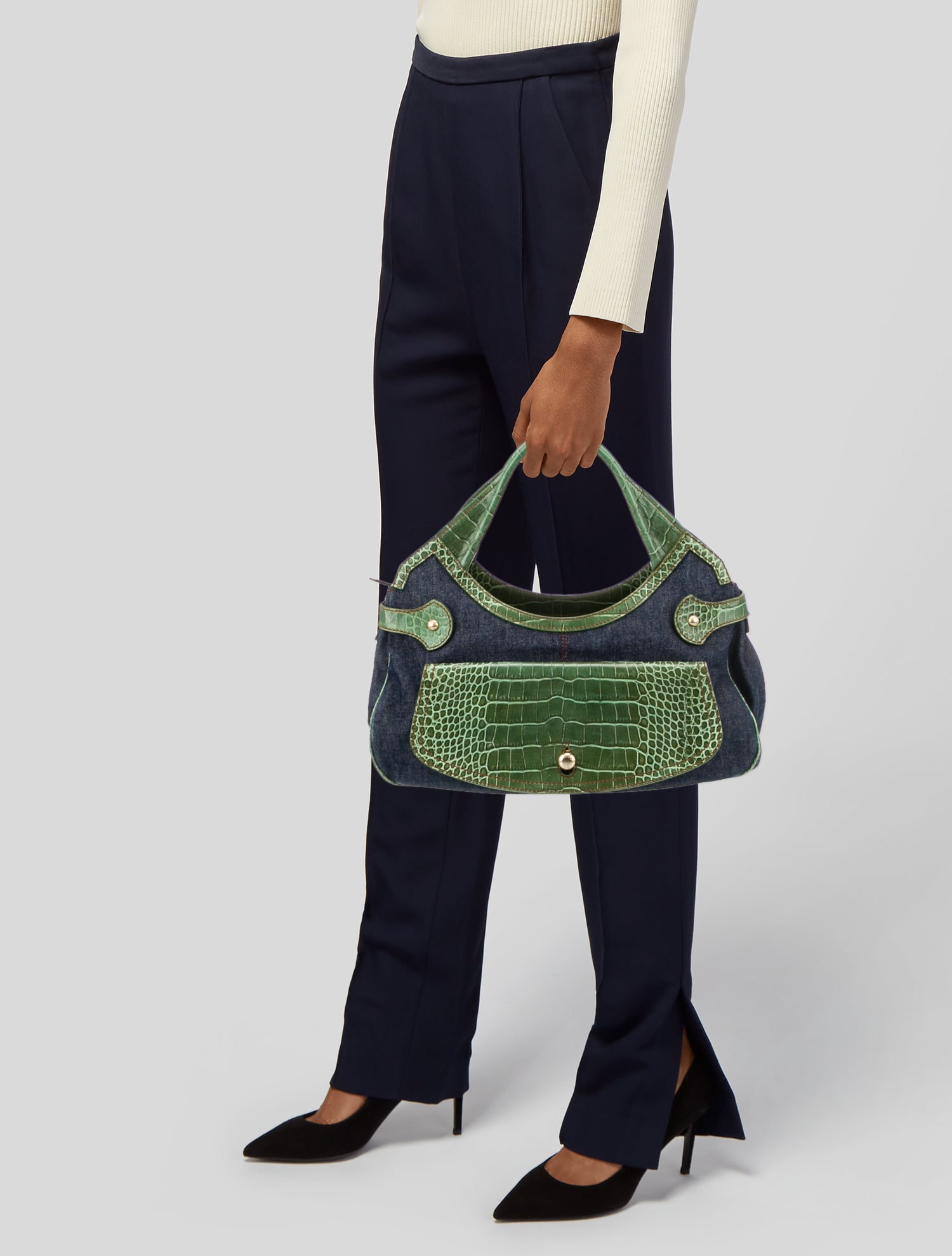 【美品】Chistian Dior  vintage handbag Christian Dior Samourai 1947 Woven Frame Bag - Purple Handle